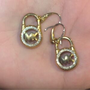 Michael Kors Gold and Silver Padlock Earrings